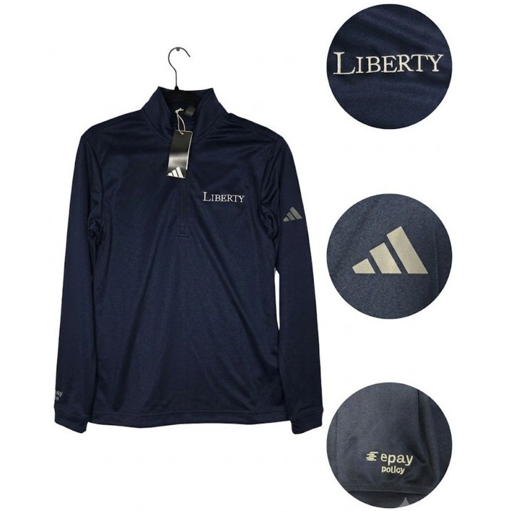 NWT Adidas Pullover Sm Mens Navy Blue Liberty Quarter Zip Golf Jacket Sweatshirt